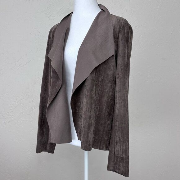 Ellie Kai Ultrasuede Unstructured Faux Suede Open Jacket Size M - Picture 3 of 16